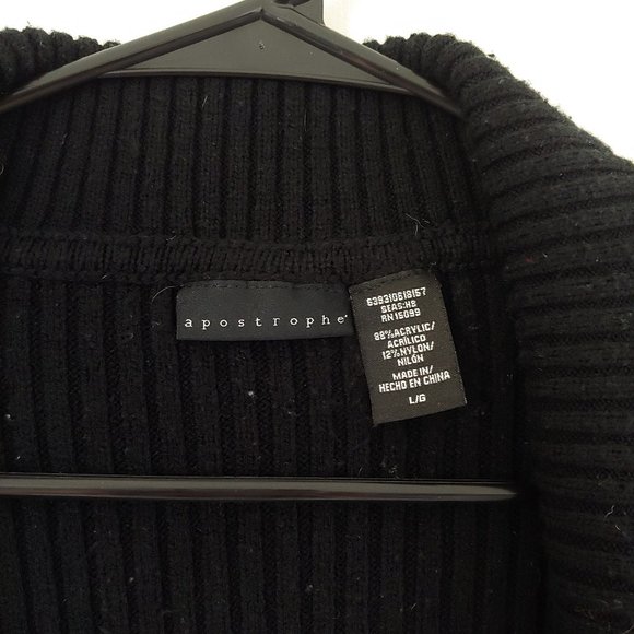 apostrophe black long shrug cardigan - Picture 5 of 9